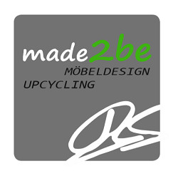 Logo von made2be - Upcycling Möbeldesign