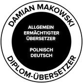 Logo von Damian Makowski - Urkundenübersetzer Polnisch-Deutsch