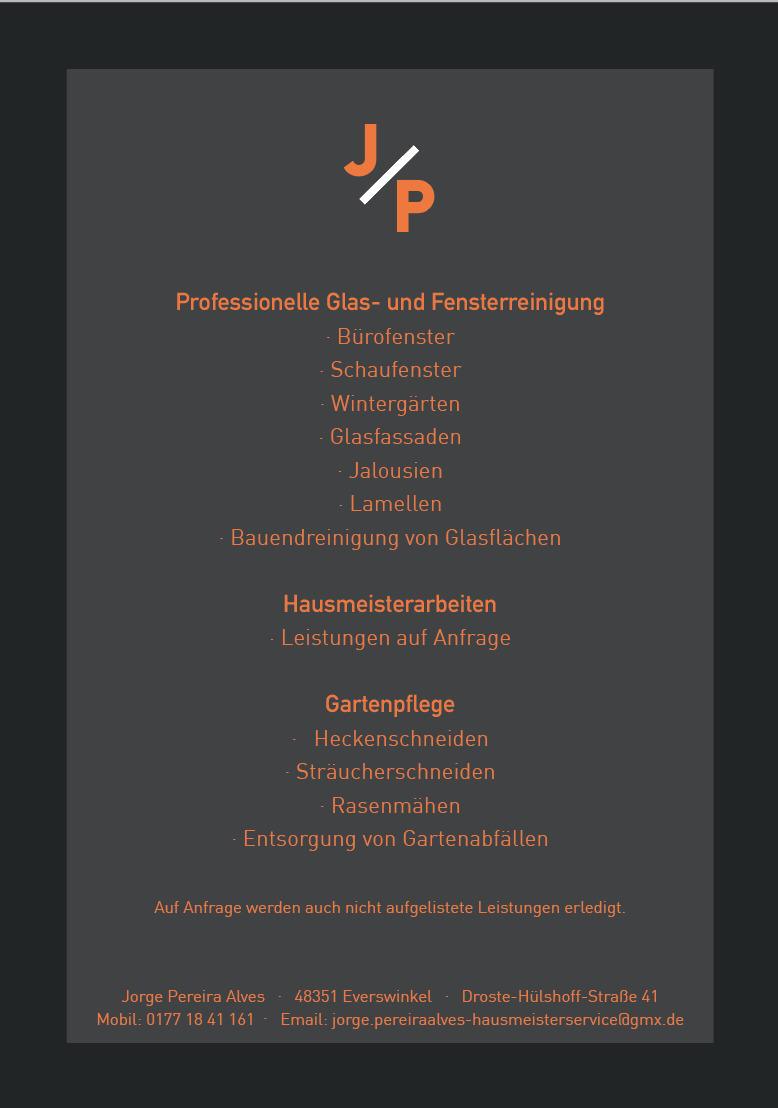 Logo von Jorge Pereira Alves professionelle Glas und Fensterreinigung