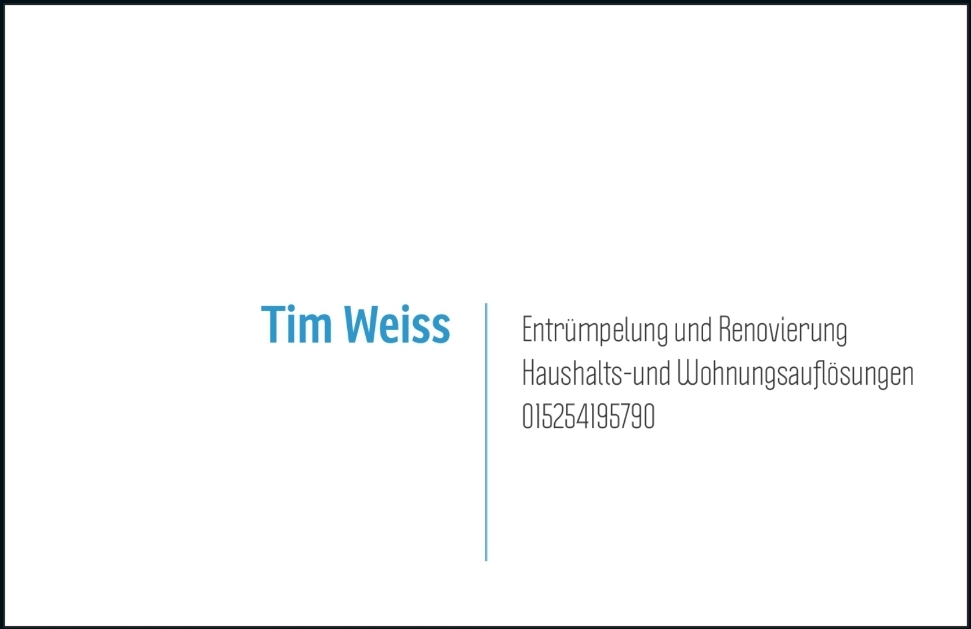 Logo von Tim Weiss Entrümpelung und Renovierung