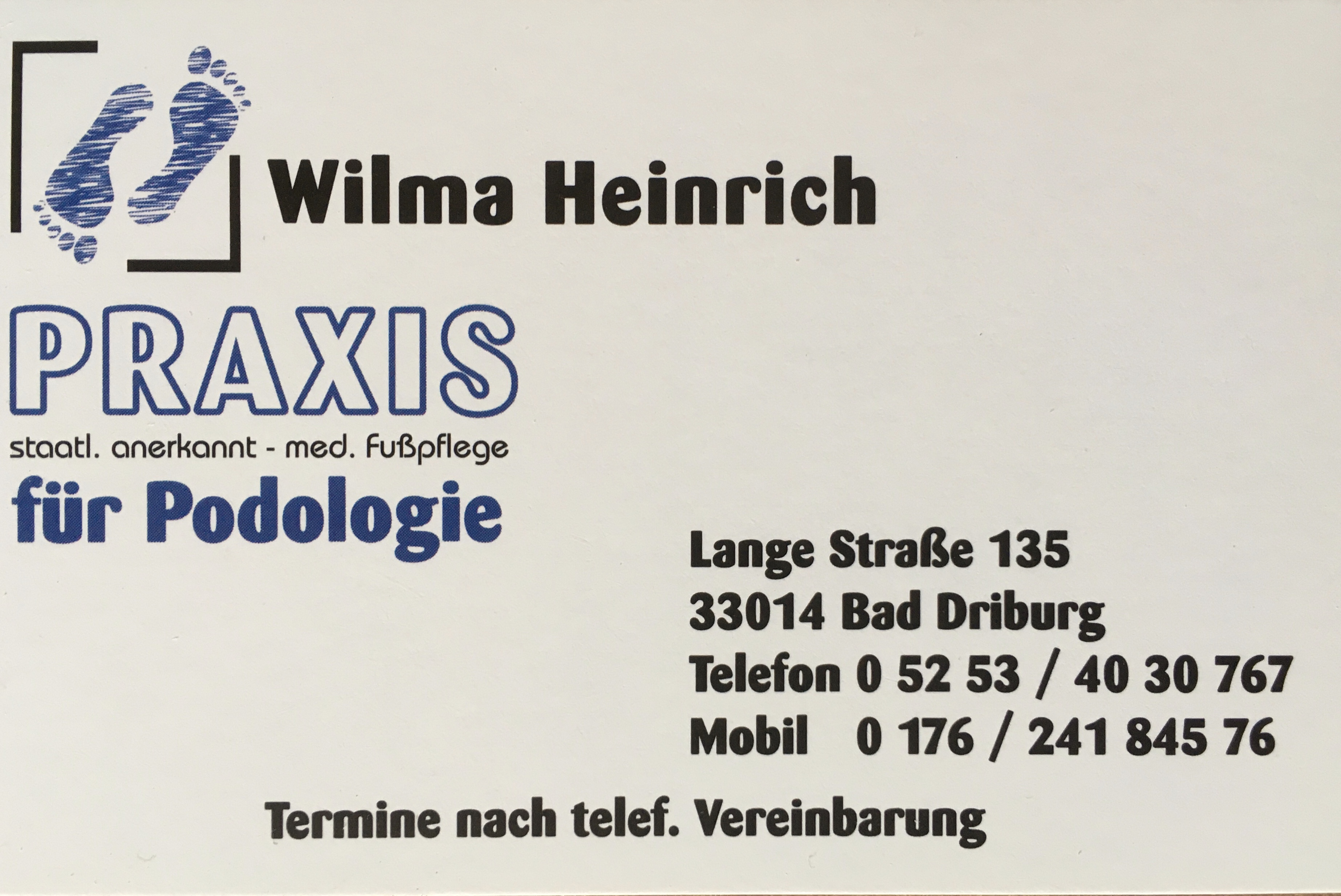Logo von Heinrich, Wilma - Praxis für Podologie