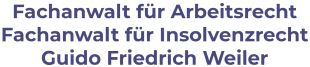 Logo von Weiler Guido-Friedrich, Fachanwalt für Arbeitsrecht & Insolvenzrecht