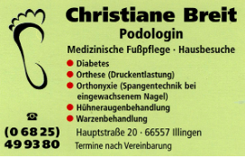 Logo von BREIT CHRISTIANE Podologin / medizinische Fußpflege