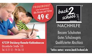 Logo von back2school Nachhilfe Duisburg-Rumeln-Kaldenhausen