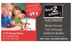 Logo von back2school Nachhilfe Duisburg- Walsum