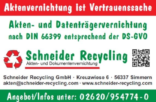 Logo von Akten- und Dokumentenvernichtung Schneider Recycling GmbH