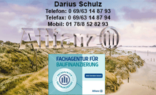 Logo von Allianz Versicherung Darius Schulz Generalvertretung Versicherungskaufmann und zert. Baufinanzierungsberater