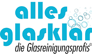 Logo von alles glasklar - die Glasreinigungsprofis Ihr glanzvoller Blick, ist für uns glasklare Sache